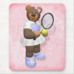 Jugador de tenis pequeño de los osos alfombrillas de raton