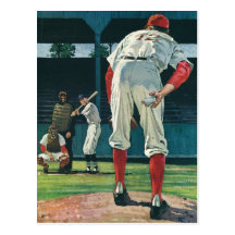 Jugadores de béisbol del vintage postal