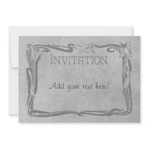 Jugendstil in Grey invitations