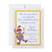 Juggling Clown Birthday Invitation by StarStock Juggling Clown Birthday Invitation