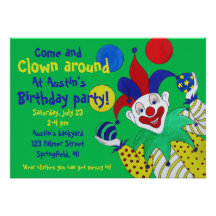 Juggling Clown Birthday Invite