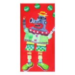 JUGGLING CLOWN ROBOT - pop art Photo Cards