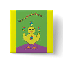 Juggling Easter Chick Button buttons