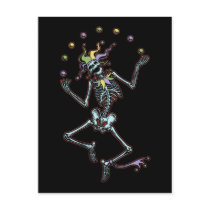Juggling Jester Skeleton Postcards
