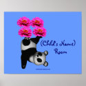 Juggling Panda Kids Room Personalized Wall Poster