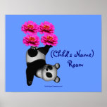 Juggling Panda Kids Room Personalized Wall Poster