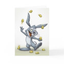 Juggling Rabbit Card (Blank Inside)