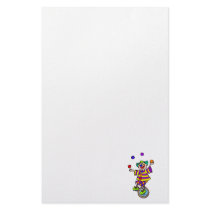Juggling Unicycle Clown Customized Stationery