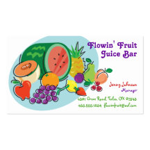 Juice Bar & Smoothies_totally fruity_blue oval Business Cards