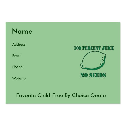 Juice No Seeds Business Card Template (front side)