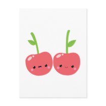 Juicy Cute Kawaii Cherries Postcard