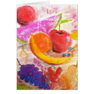 Juicy Fruit Note Card in Pastel by Brad Hines