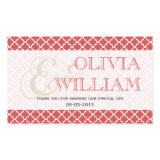 Juicy guava Moroccan tile ampersand wedding favor Rectangular Sticker