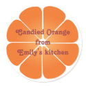 Juicy orange party favor label seal jar top round sticker