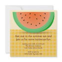 Juicy watermelon slice gingham summer picnic party invitation