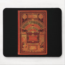 Jules Verne Extraordinary Voyages Book Cover Mouse Pads