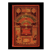 Jules Verne Extraordinary Voyages Book Cover Post Card