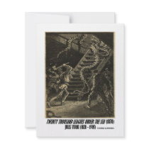 Jules Verne Twenty Thousand Leagues Squid invitations by wordsunwords Jules Verne Twenty Thousand Leagues Squid invitations