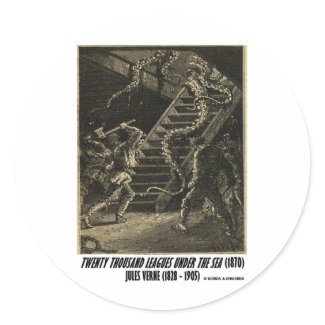 Jules Verne Twenty Thousand Leagues Squid sticker