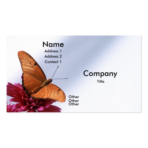 Julia Butterfly Business Card Template (front side)