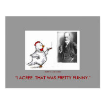Julia Chicken and Sigmund Freud Face Off Post Cards