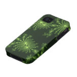 Julia Fractal Green & Gold Art iPhone 4 Case