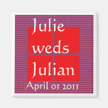 JULIE weds JULIAN - TEXT your SQUARES Template Magnets