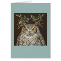 Julius the great-horned owl card