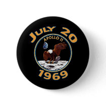 July 20, 1969 Apollo 11 Mission to the Moon Button