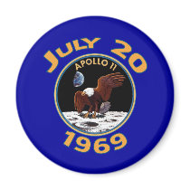 July 20, 1969 Apollo 11 Mission to the Moon Fridge Magnet