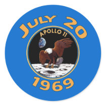 July 20, 1969 Apollo 11 Mission to the Moon Sticker