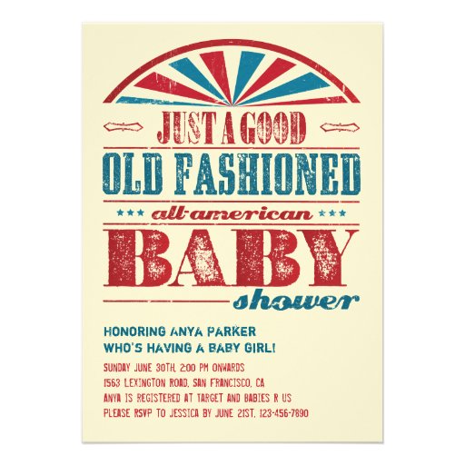 July 4 BBQ Baby Shower Invitation (front side)