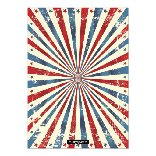 July 4 Independence Day BBQ Grunge Invitation