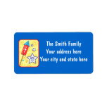 July 4 rocket and firework personalized address label