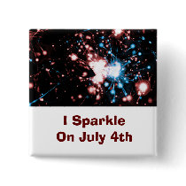 July 4 Star Spangled Fireworks Celebration Buttons