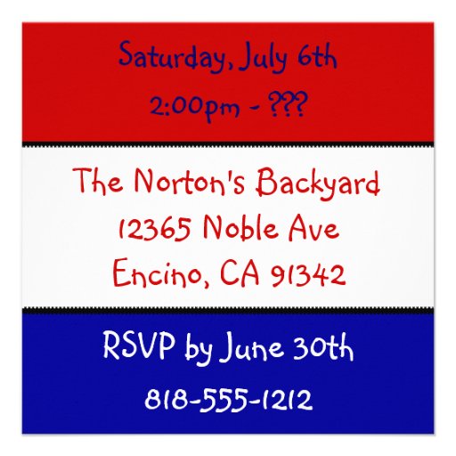 July 4th BBQin Squirrel Invitations