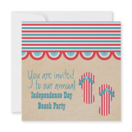 July 4th Beach Party Invite invitation