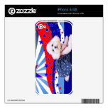 July 4th - Bichon Frise - Mia Skin For iPhone 4