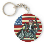 July 4th- Born to be Wild Airedale Key Chain