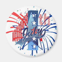 JULY 4th by SHARON SHARPE Refrigerator Magnets