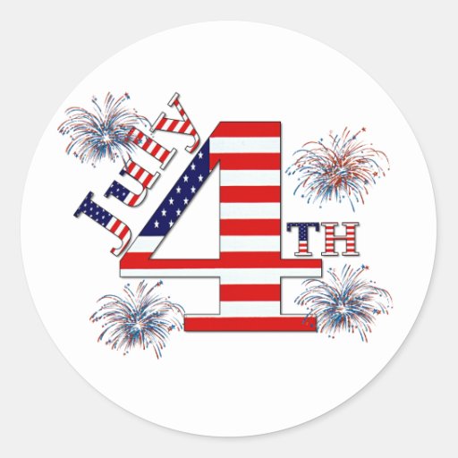 July 4th Classic Round Sticker | Zazzle