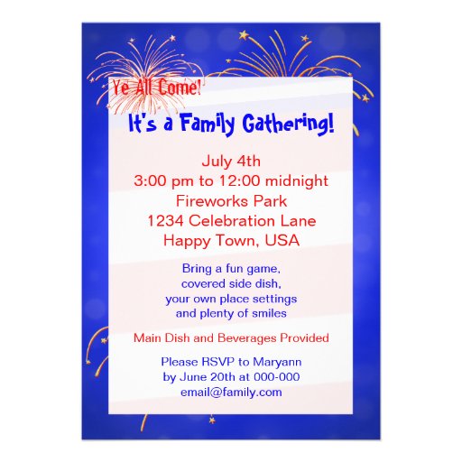 July 4th Family Reunion Invitation