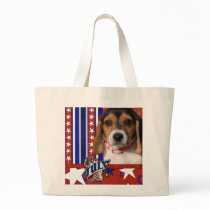 July 4th Firecracker - Beagle Puppy Tote Bag