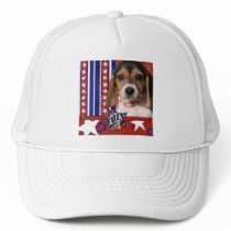July 4th Firecracker - Beagle Puppy Trucker Hat