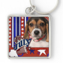 July 4th Firecracker - Beagle Puppy Key Chain
