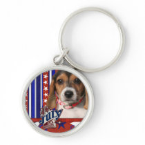 July 4th Firecracker - Beagle Puppy Key Chains