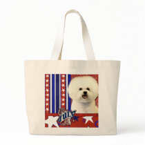 July 4th Firecracker - Bichon Frise Tote Bags