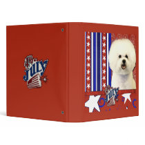 July 4th Firecracker - Bichon Frise 3 Ring Binders