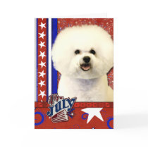 July 4th Firecracker - Bichon Frise Greeting Cards