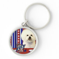 July 4th Firecracker - Bichon Frise Keychains